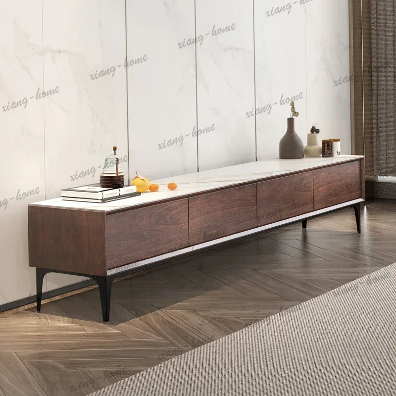 YJ Metal Legs Minimalist Tv Stand Design Industrial Modern Simple Tv Stand With Drawers Trendy Tv Meubel Furniture Home Living R