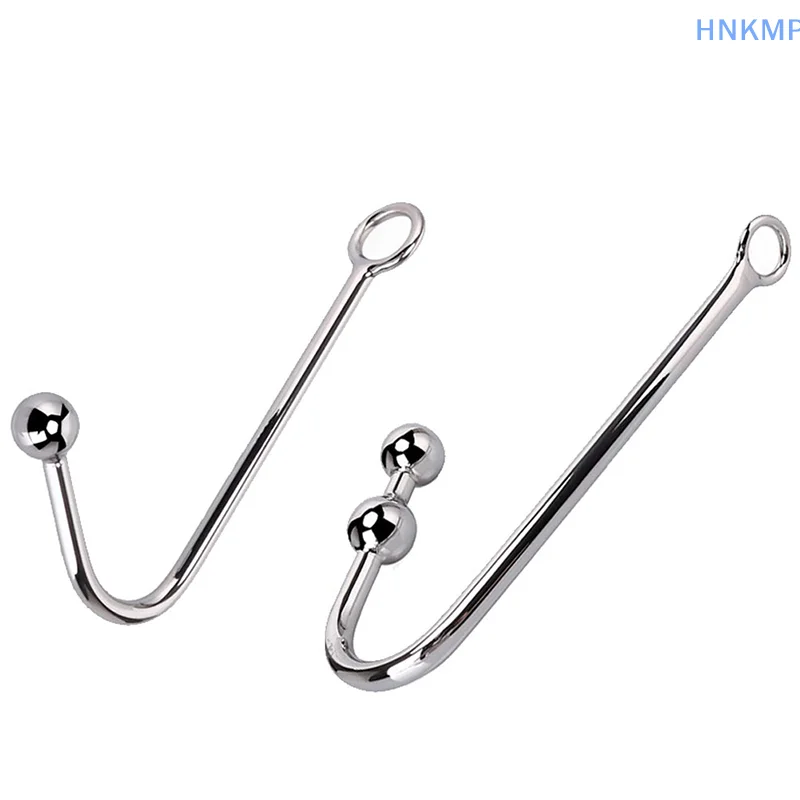 1Pc Stainless Steel Anal Hook With Ball Hole Butt Plug Dilator Prostate Massager SM Bondage Sex Toy For Man