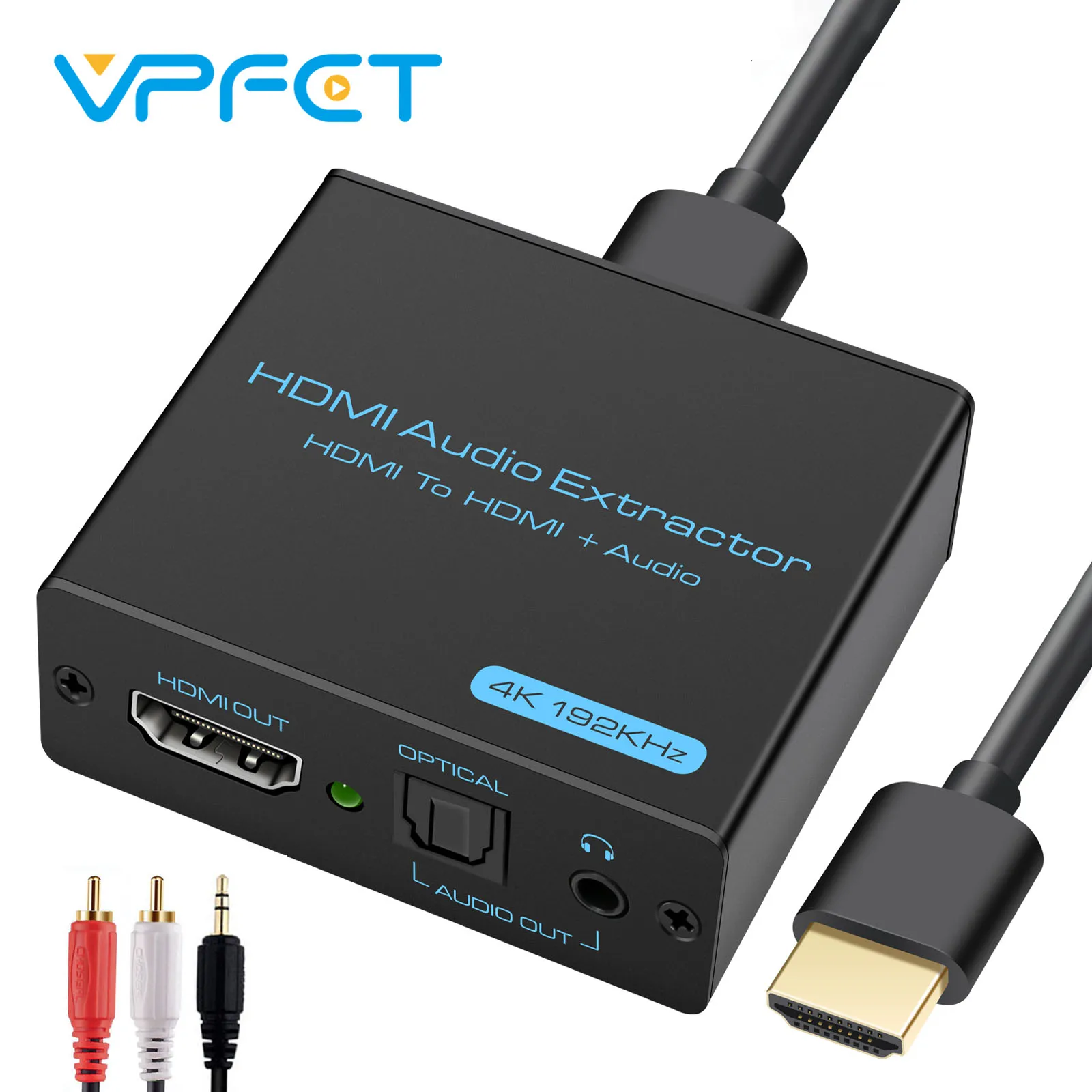 Ekstraktor Audio HDMI 4K HDMI na Optyczny Adapter Audio 3.5mm AUX Rozdzielacz Konwerter Obsługa HDCP Digital DTS 5.1 PCM VPFET