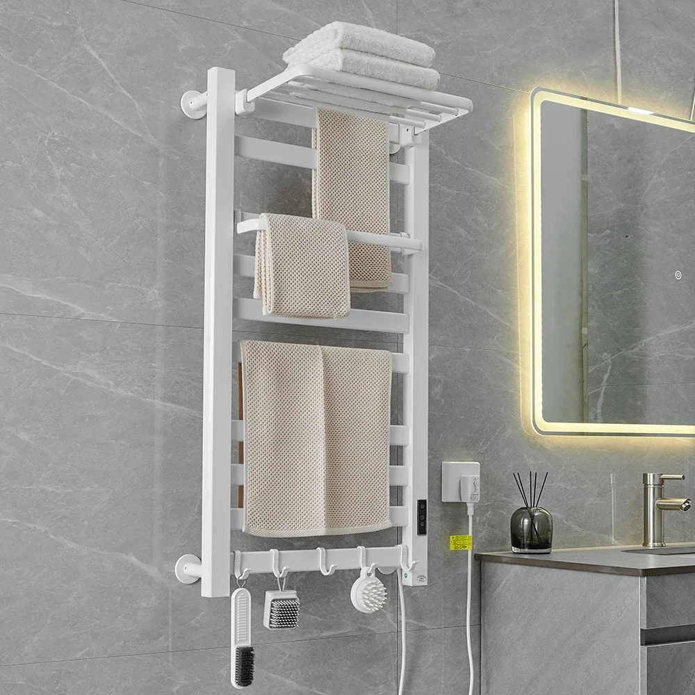 Soporte eléctrico para secador de toallas, accesorios de baño para el Hogar Inteligente, Control de temporizador y temperatura a