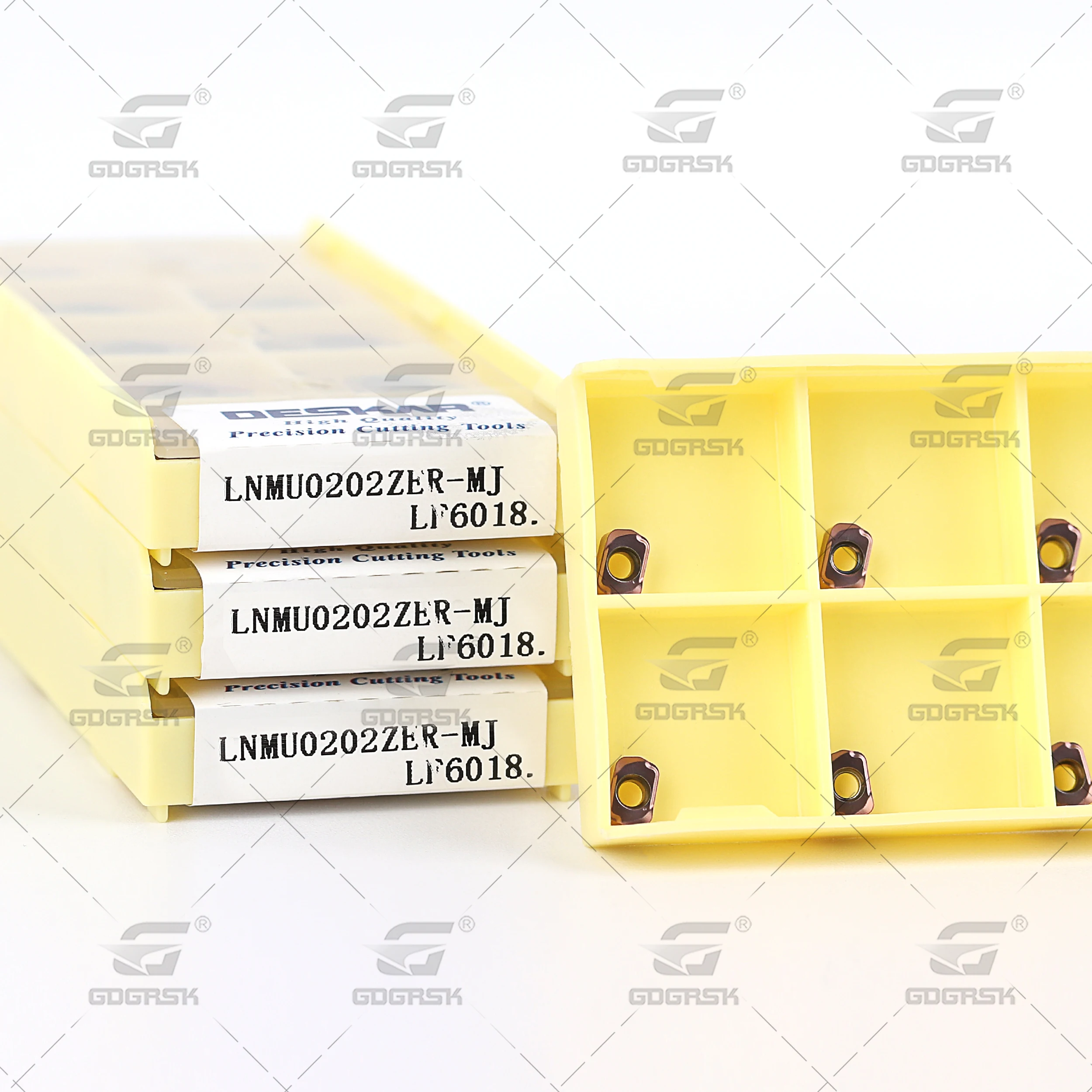 Imagem -06 - Deskar-cnc Fast Feed Milling Inserts Adequado para Processamento de Aço Inoxidável Lnmu0202zer mj Lf6018 Carbide Tools