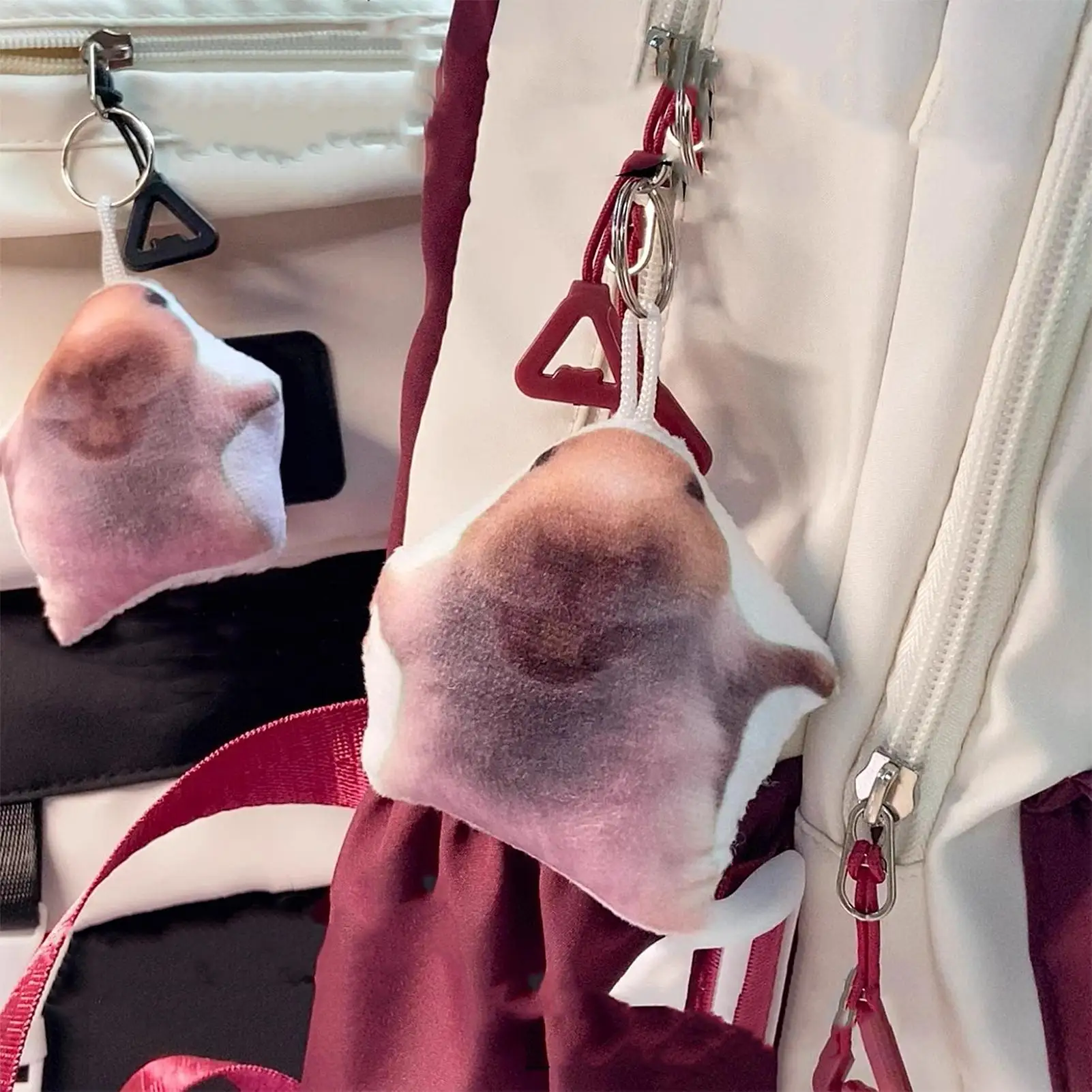 Cute Plush Keychains Hamster Key Ring Pendant Backpack Decoration Bag Charm With Laughter Voice For Kids Boys Girls Teens