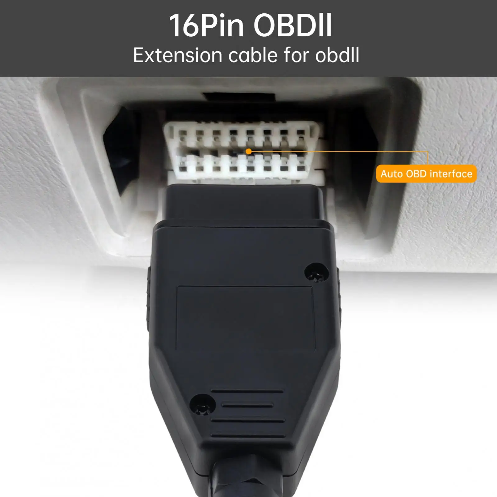 OBD-II 16 Pin Male Connector Diagnostic Interface Shell with PCB Green Board, 4 Screws, Black SR OBD Shell