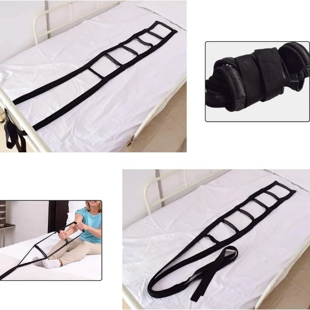 Adjustable Length Get Up Aid Assist Strap Rope Ladder Bed Ladder Assist Lift Device 3/4/6 Handrails Pull Up Helper