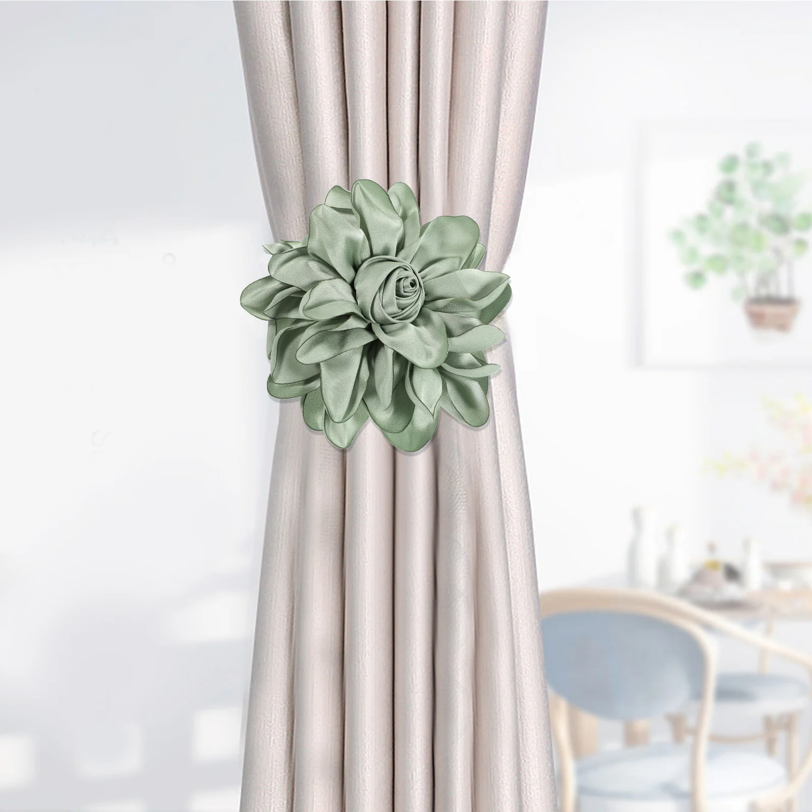 

Peony Curtain Tieback Flower Buckle Traditional Style Curtain Holdbacks Easy Installation Home Decor Tie Backs