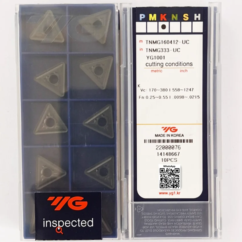 

TNMG160404-UC YG1001/TNMG160408-UC YG1001/TNMG160412-UC YG1001 Original YG Carbide Inserts CNC Turning Inserts 10PCS/BOX