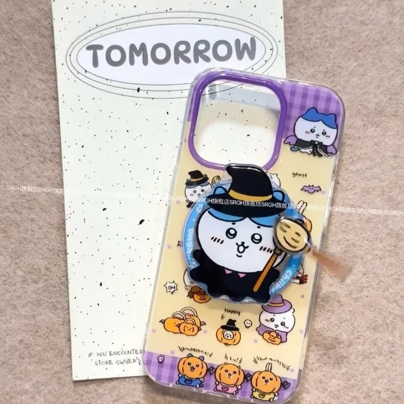 Cartoon anime Chiikawa phone case Halloween cos hachiware magnetic bracket decoration new Apple iPhone16Promax/15Pro/14plus/13