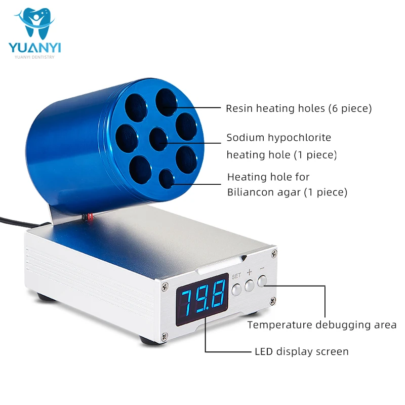 Dental Composite Resin Heater With Display Screen Composite Material Soften Warmer 30-70℃ 8Hole Constant Temperature Adjustable