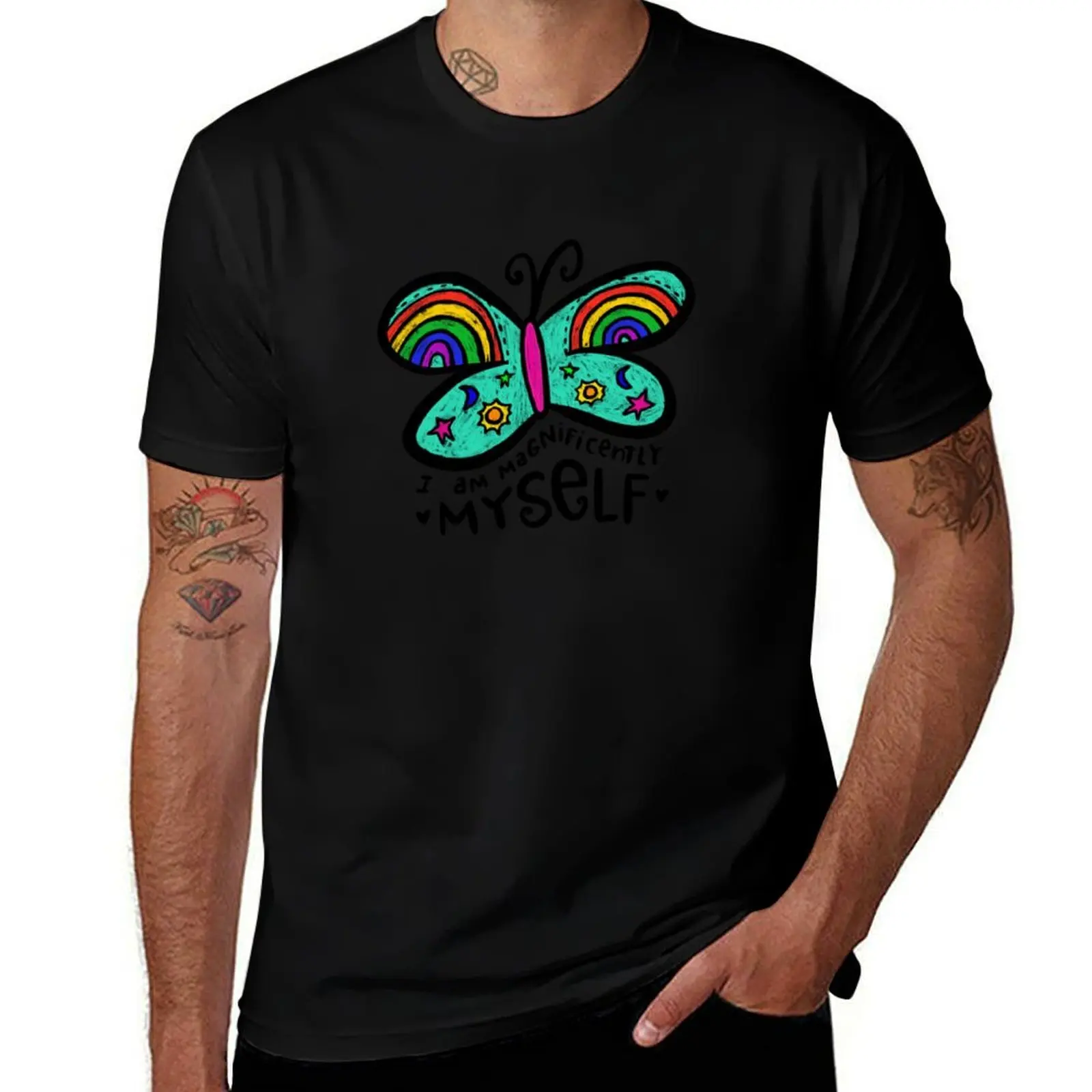 I Am Magnificently Myself T-Shirt All Match Print Short Sleeve Top