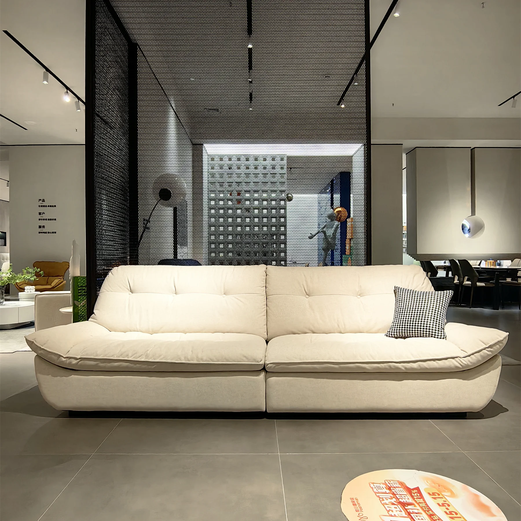 Straight row fabric cloud sofa living room modern simple small apartment High Quality