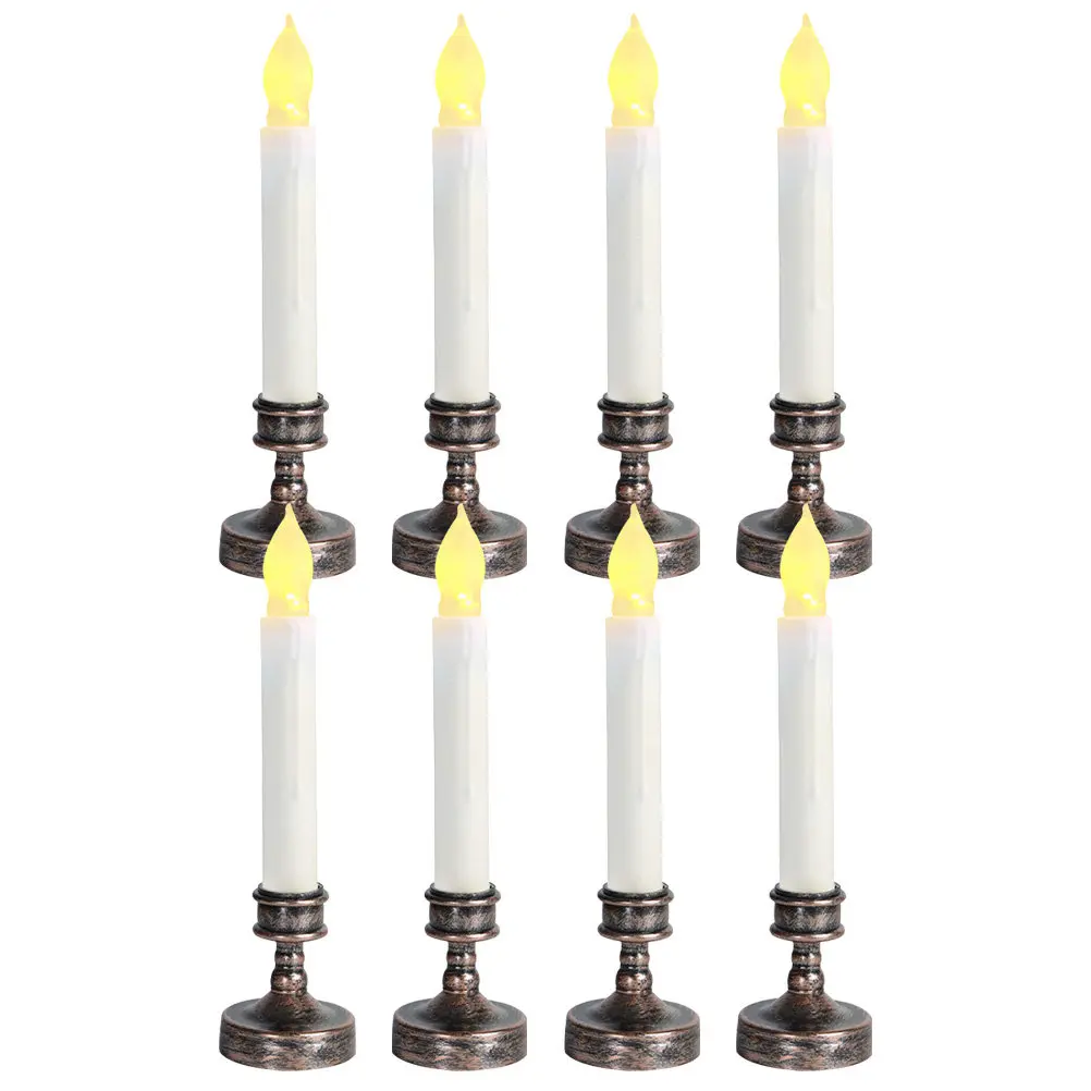 

1Set Flameless LED Lamp Retro Decorative Light for Halloween Christmas Party Desktop Mantel Shelf Home Office Bar