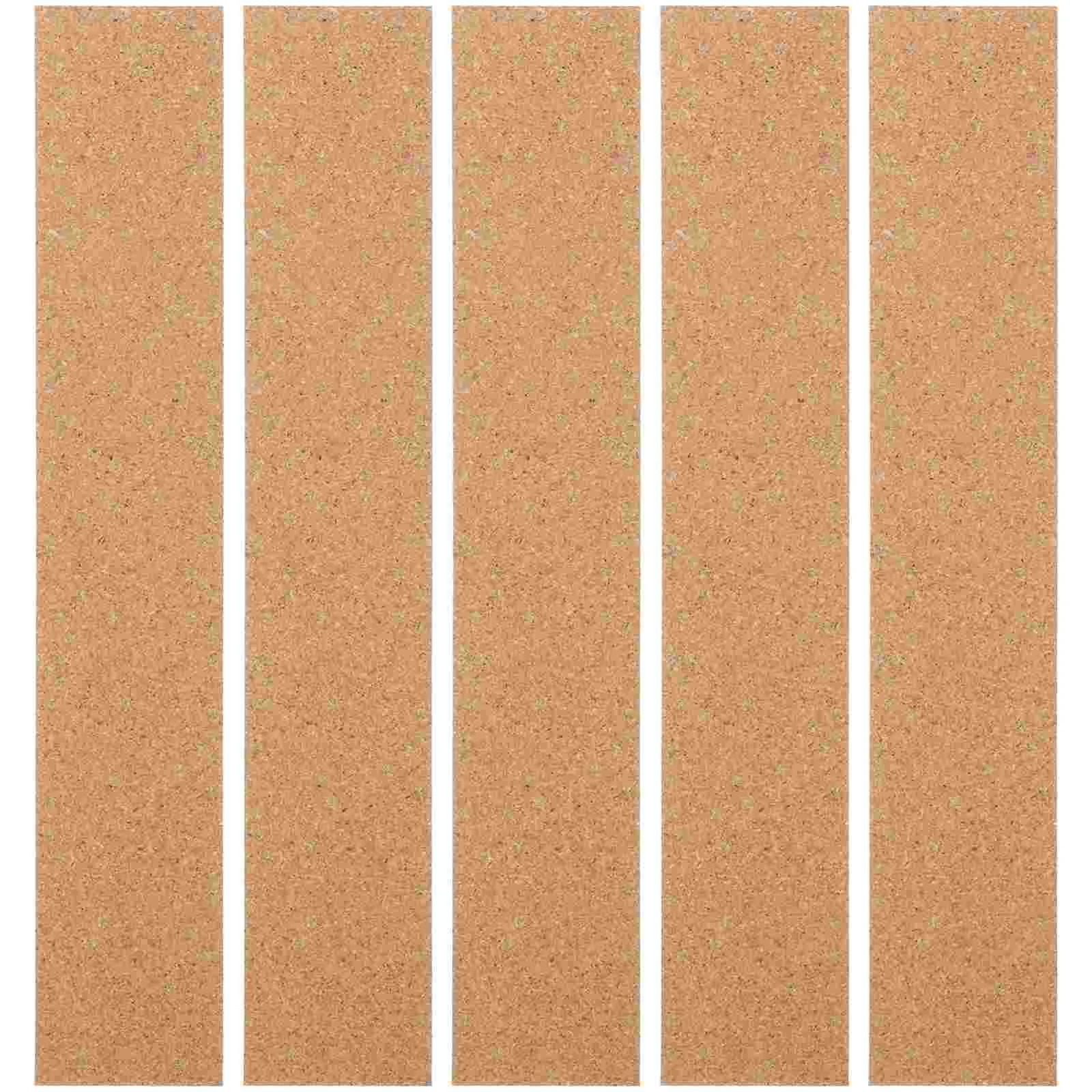 

5 Pcs Frameless Bulletin Board Strip Cork Strips for Walls Bar Memo Natural Office