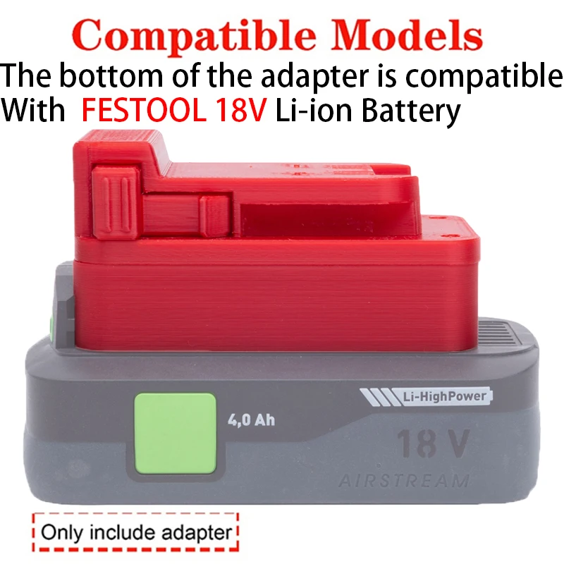 Imagem -02 - Adaptador de Bateria para Milwaukee 18v Li-ion Tools Conversor para Festool Airstream Acessório para Ferramenta Elétrica