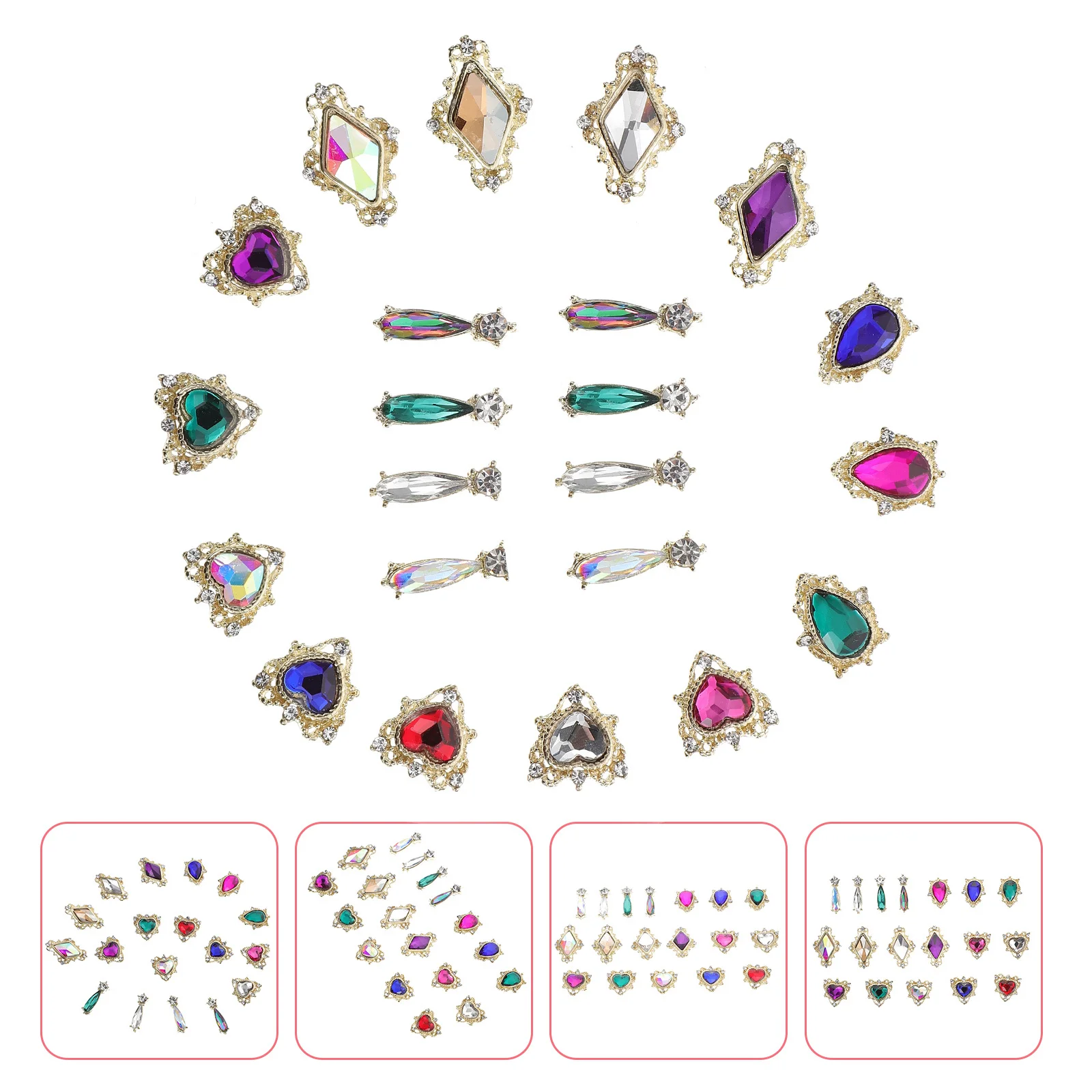 54 Uds. Accesorios para decoración de uñas, decoraciones DIY para manicura, dijes creativos para uñas artificiales naturales, suministros de salón de diseño exquisito