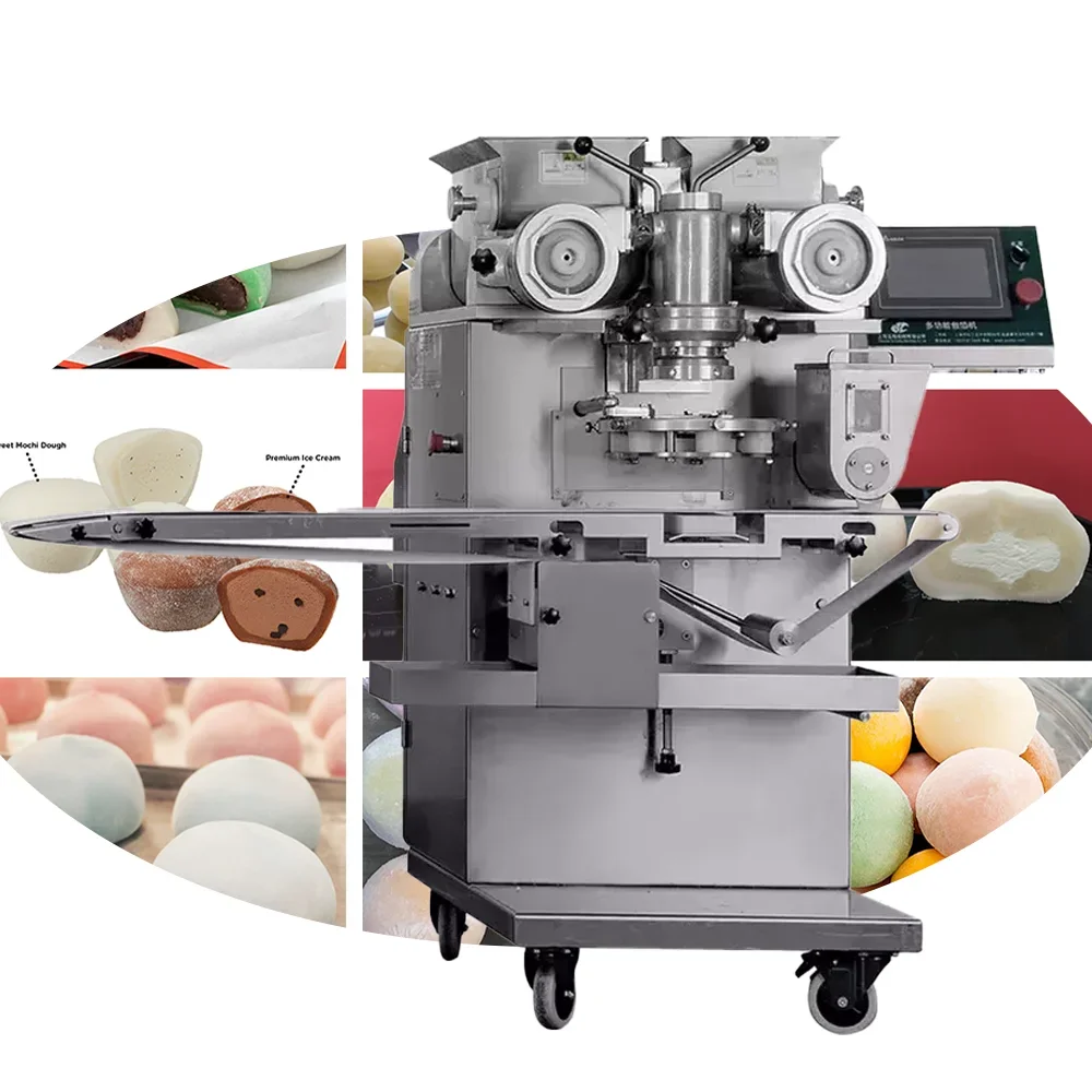 【2026】Nuevo fabricante de Mochis de doble llenado Daifuku automático multifuncional para arroz dulce, máquina para hacer helados