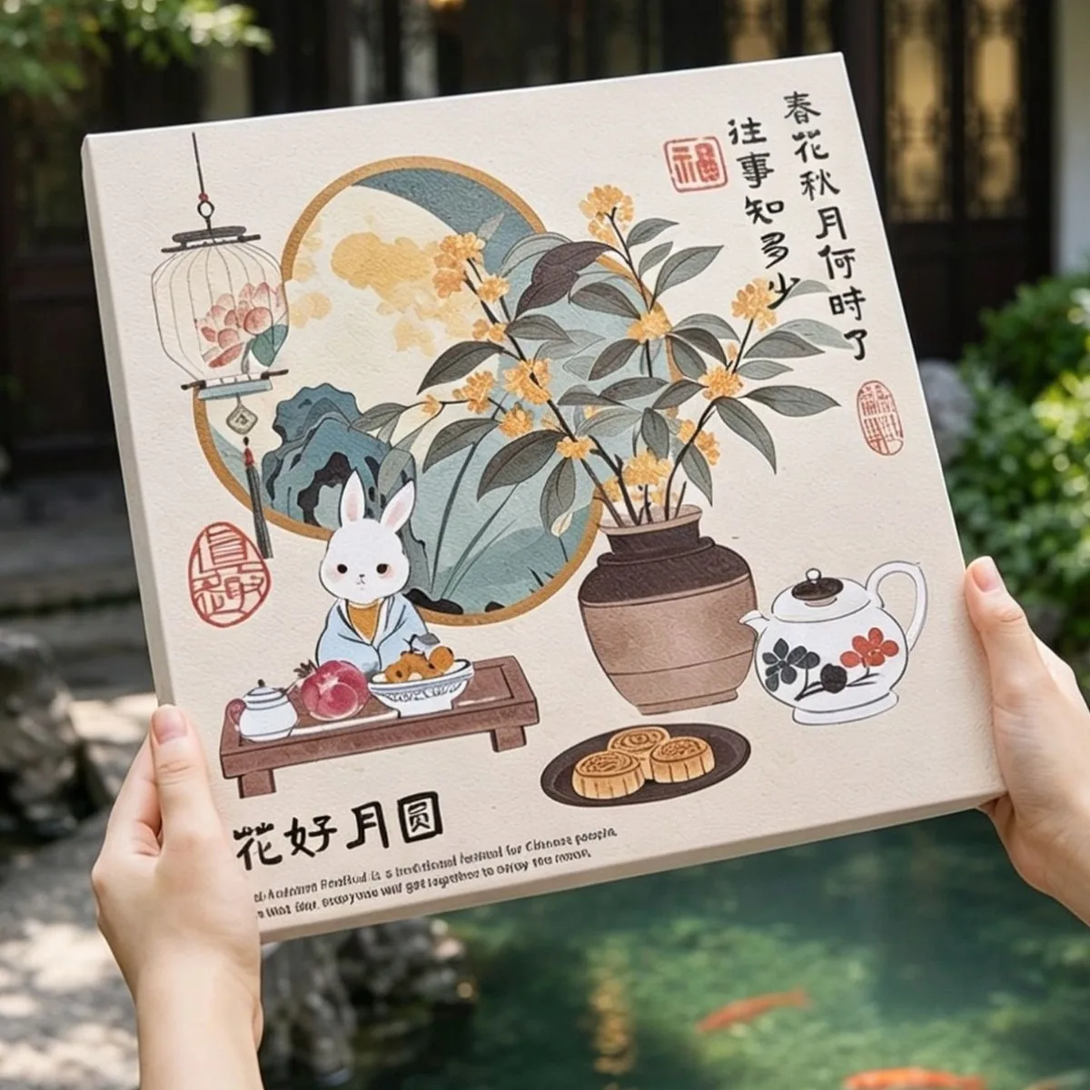 2026年新月餅ギフトボックス包装箱手持ち焼き菓子氷皮卵黄餅8個入り中国中秋節プレゼント