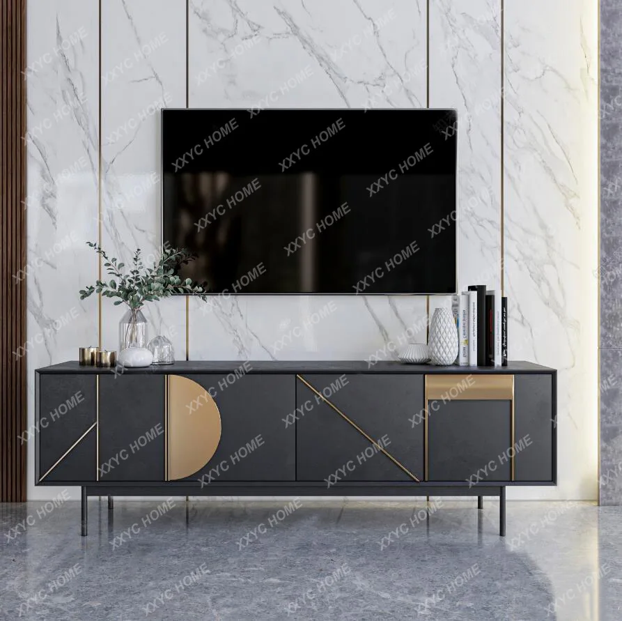 A light luxury paint TV cabinet living room small apartment audio-visual cabinet