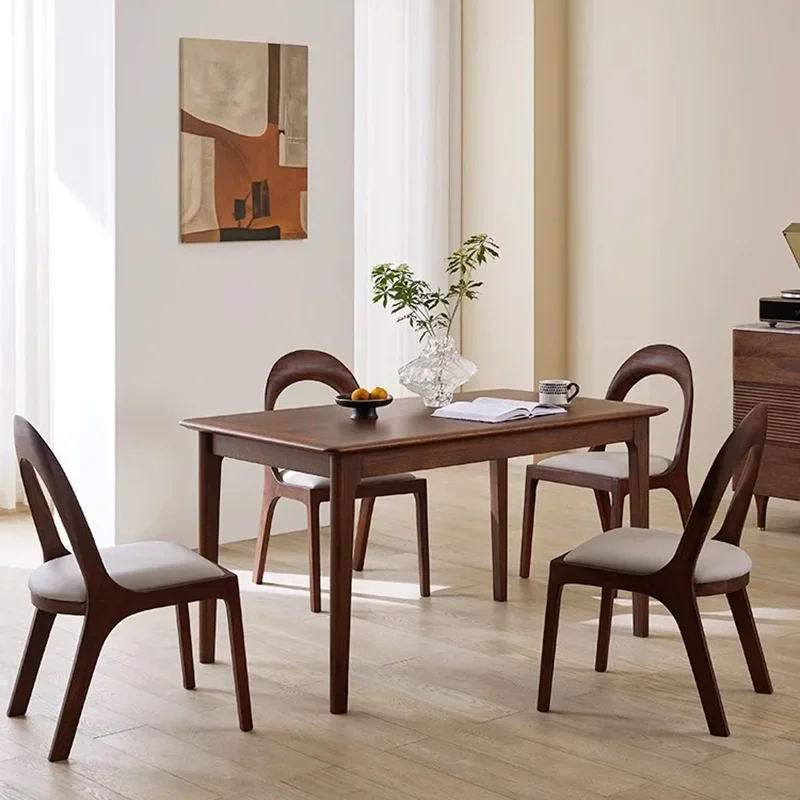 Solid Wood Modern Dining Table Rectangle Vintage Waterproof Minimalist Dining Table Bench Storage Muebles De Cocina Furniture