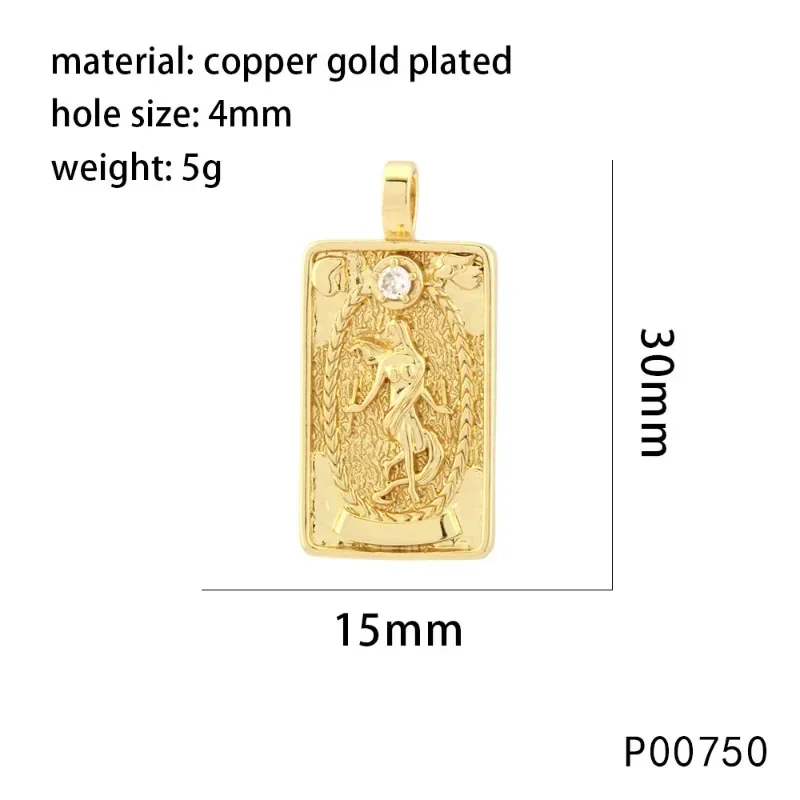 Hot Selling Copper Plated Color Conservation Inset White Zirconium Square Brand Faith Pendant Hip Hop Jewelry Wholesale Collar