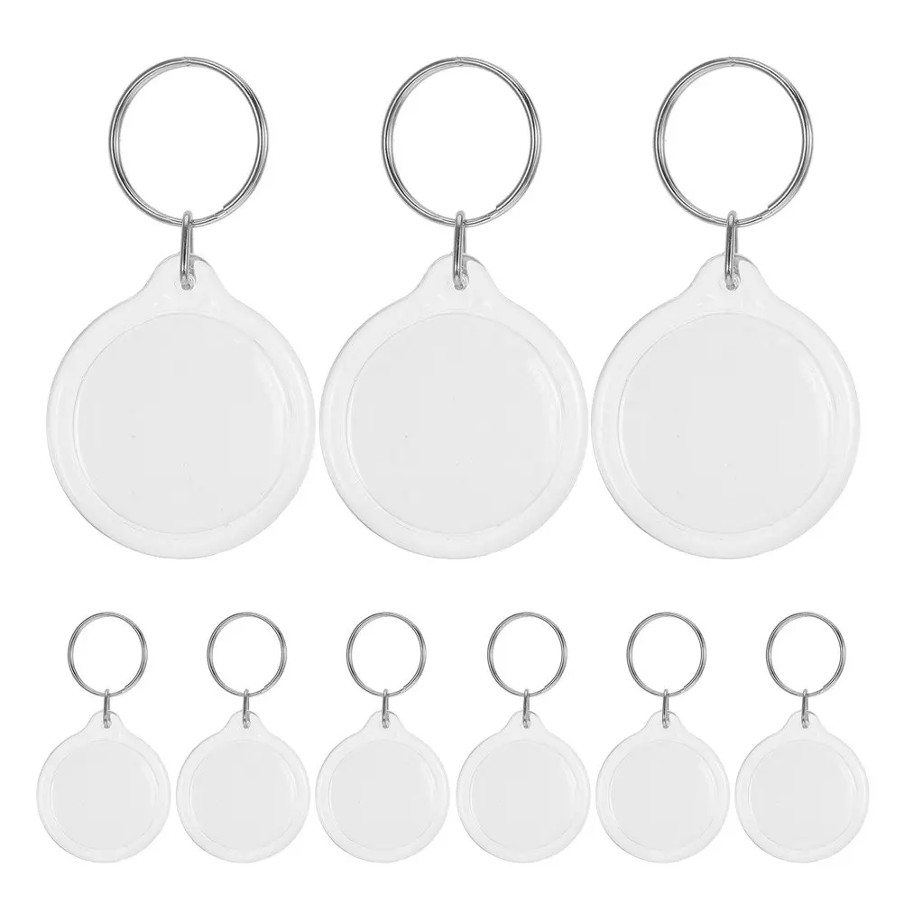 35Pcs Clear Acrylic Photo Keychains Round Circle Blank Picture Frame Keyring DIY Craft Personalized Memories Holder