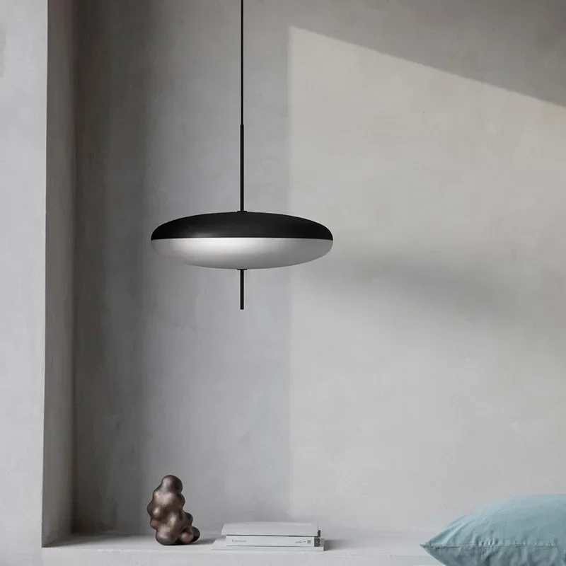 Danish pendant light Simple design Black And White light shade hanging circle light Restaurant Living Room Bedroom bed side lamp
