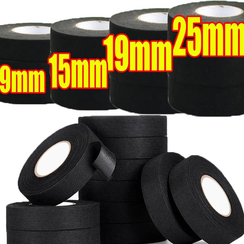 Black Electrical Insulating Tape Fabric Adhesive Tape Automotive Cloth Tape Sound Absorbing Tapes Heat Waterproof Resistance