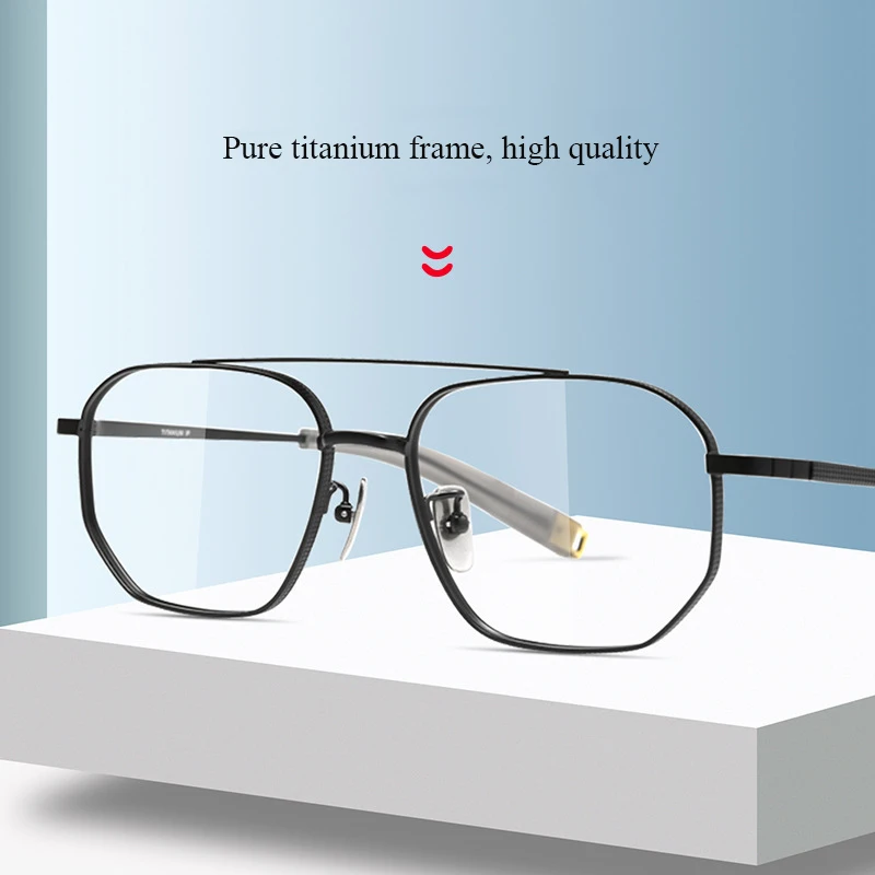 BCLEAR Men Women Classic Square Glasses Optical Frame Pure Titanium Luxury Double Bridge Prescription Eyeglasses Frames Eyewear