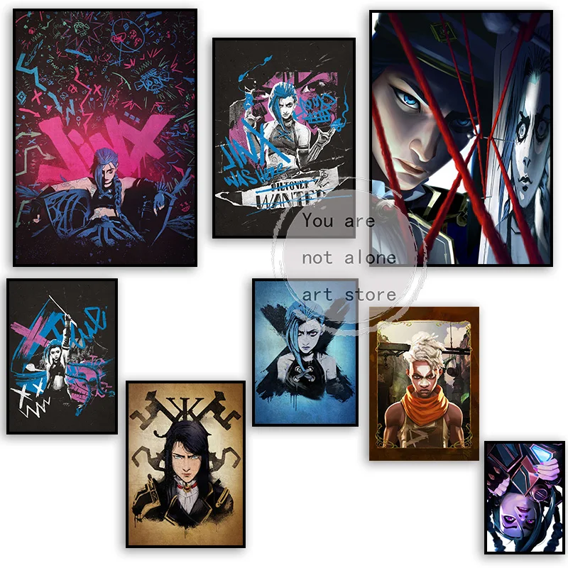 Vintage Game Main Character Arcane Anime Role Series Jinx Art Poster Canvas Painting Wall Prints Picture for Room Home Decor