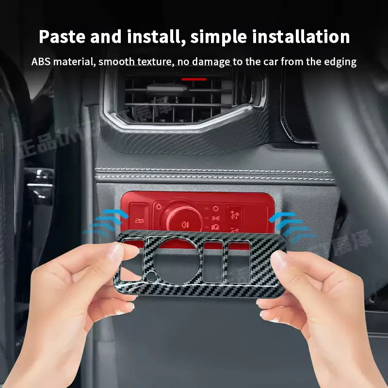 

QHCP Car Headlight Switch Adjustment Decorative Cover Headlight Adjust Button Frame For Ford Mustang 2024+ Interior Accessories