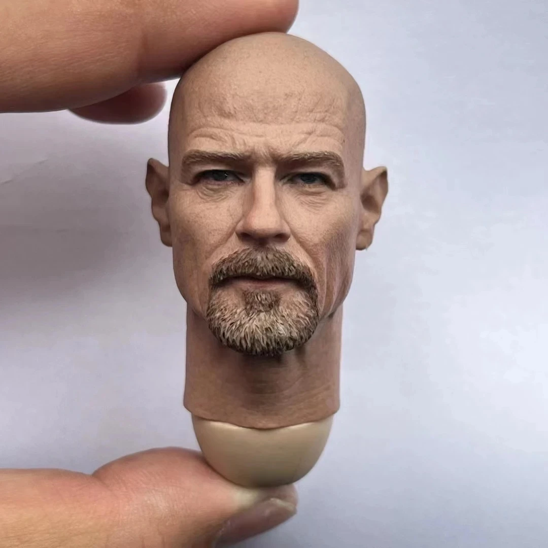 

High Quality 1/6 Scale Mr. White Bryan Cranston Head Sculpt Carving Model Fit 12'' Male Soldier Action Figure Body Dolls