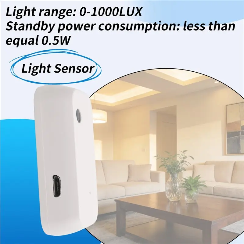 AT82-Tuya Wifi Light Sensor Smart Home Illumination Sensor APP Linkage Control Brightness Detector Illumination Automation