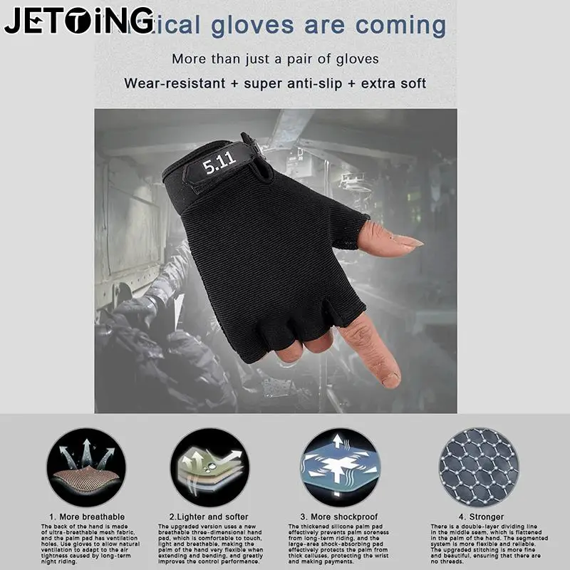 Shooting Fingerless Gloves Half Finger Men Tactical Gloves Anti-Slip Outdoor Sports Bicycle Riding Fitness Gloves