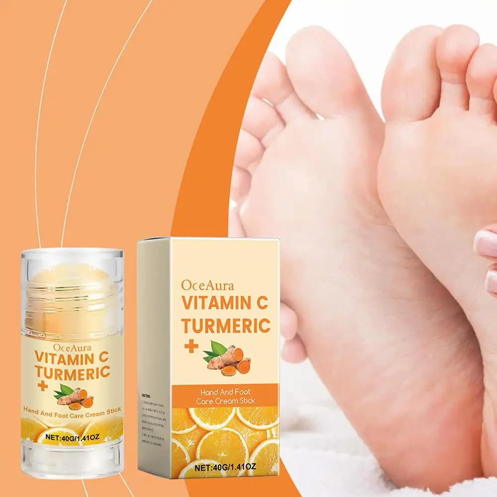 Bastão de mãos e pés com vitamina açafrão, usado para hidratar os pés, as mãos com elasticidade da pele e V1K1