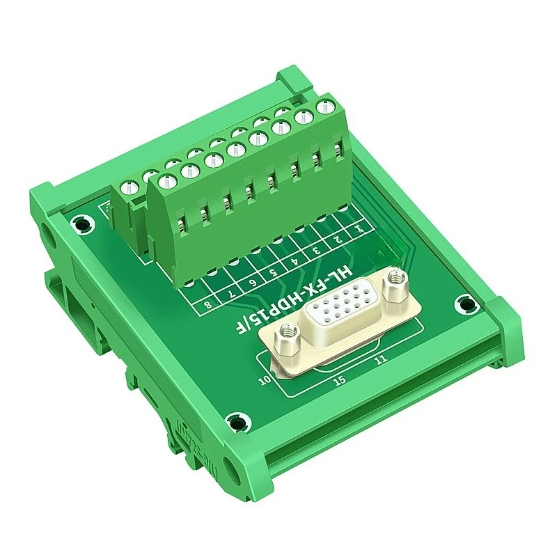 DB15 D‑Sub DIN Rail Mount Interface Module DB15 Male & Female Mini Distribution Board DB15 Splitter Board