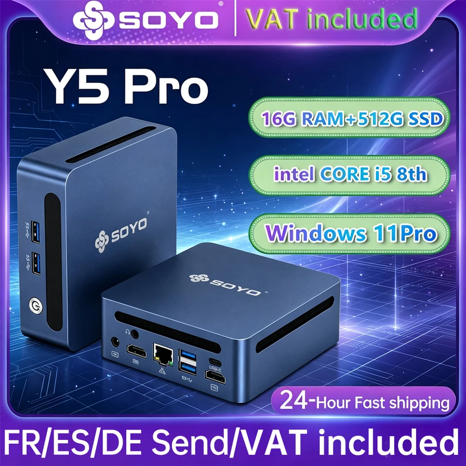 Soyo Y5 Pro Mini Pc Intel I5‑8250U Lpddr4 16Gb Ram 512Gb Ssd