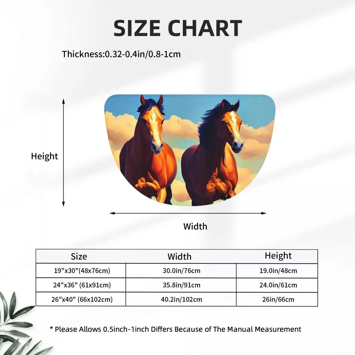 Running Horse And Equestrian Soft Flannel Half Round Doormat Non Slip Bathroom Mat Absorbent Floor Carpet for Living Room