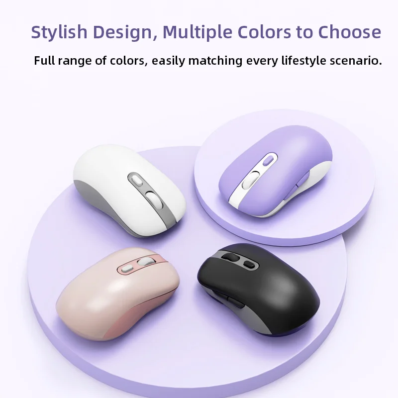 2.4G Bluetooth Daul-mode Mouse Rechargeable 3 Levels DPI Low Noise Button Light Weight Portable For Samll Hand Office Use
