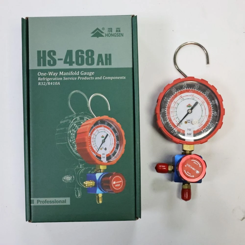 Air Conditioner Refrigerant High Pressure Gauge for R410a R32 A/C Diagnostic Refrigerant Charging Tool HS-468AH