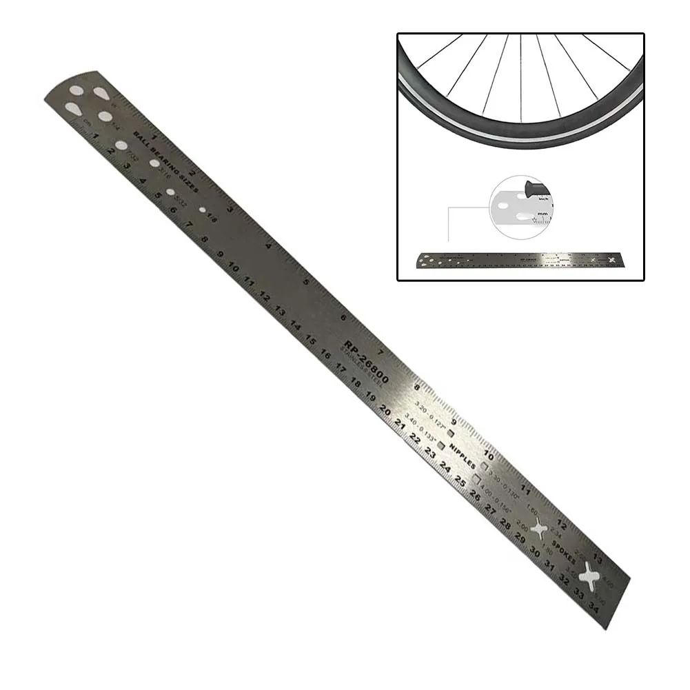 Cycle Maintenance Ruler Stainless Steel Ruler Enhances Safety And Ride Quality Accurate Spoke Measurement Stainless Steel