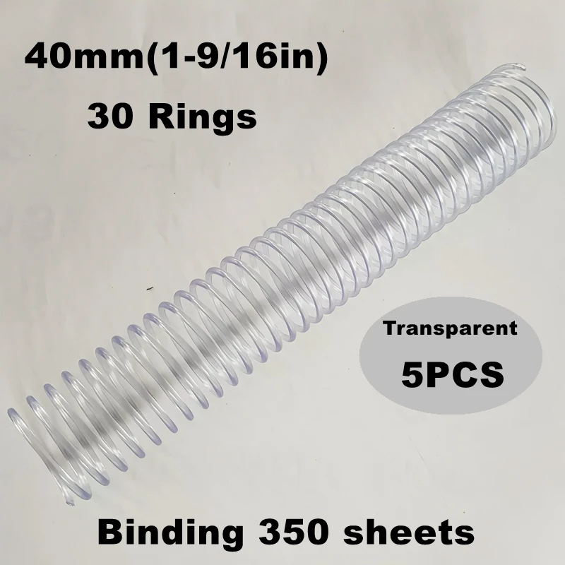 5/10PCS High Capacity Plastic Spiral Binding Coils, DIY Book Rings