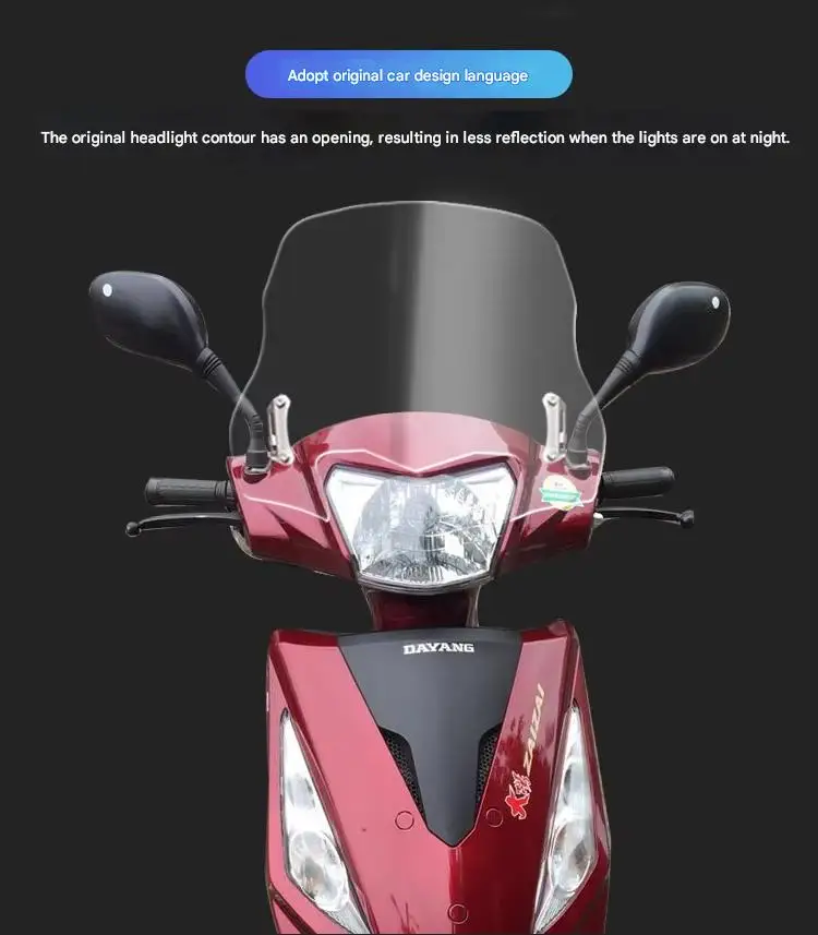 FOR Dayang ZaiZai DY125T-28 Windshield Optical Grade Glass Low Noise Aerodynamic Front Deflector for Enhanced Riding Experience