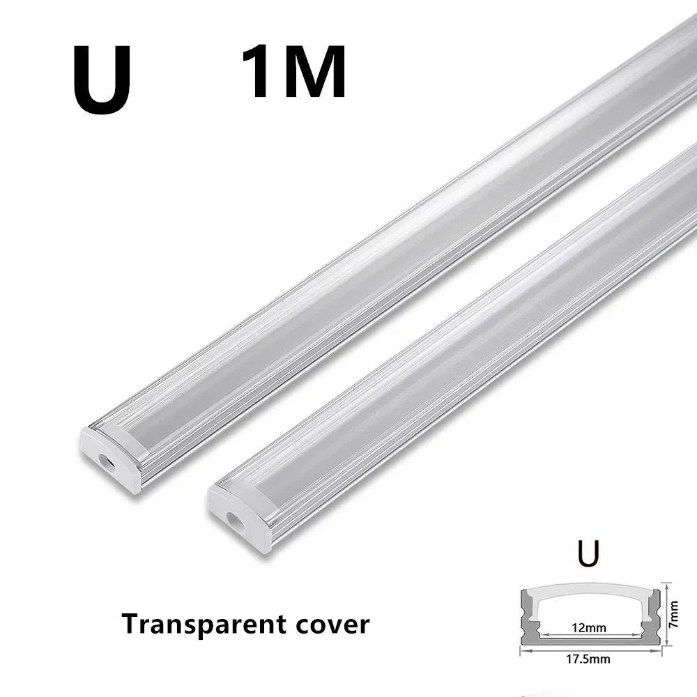 Customized 1M Silver LED Aluminum Channel V/U for Led Strip with Transparent and Milky Cover,led Aluminium Profile LED Bar Light