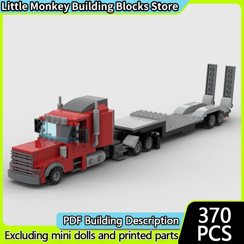 

City Car Model MOC Building Bricks Red Heavy-Duty Semi Truck Modular Technology Children Holiday Gifts Assemble Toys Suit