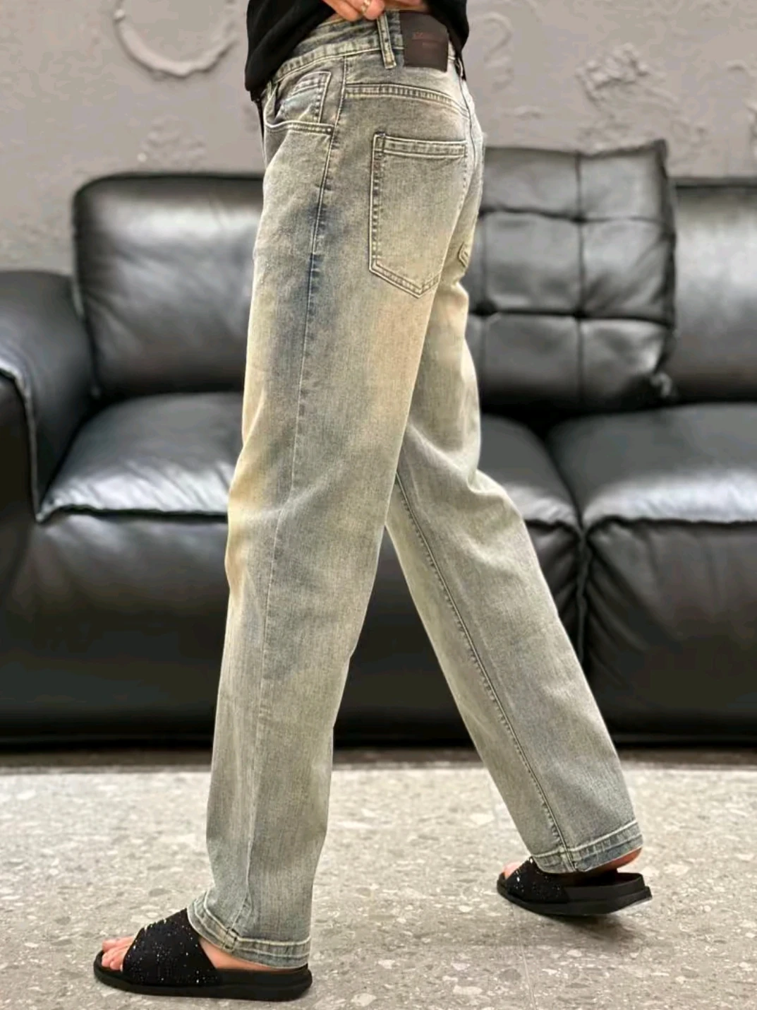 

High Quali Faionable Men's Jeans Versatile Busin Sle Summer High Waist Straight Leg Slim Fit Antimicrobial Casual Wear