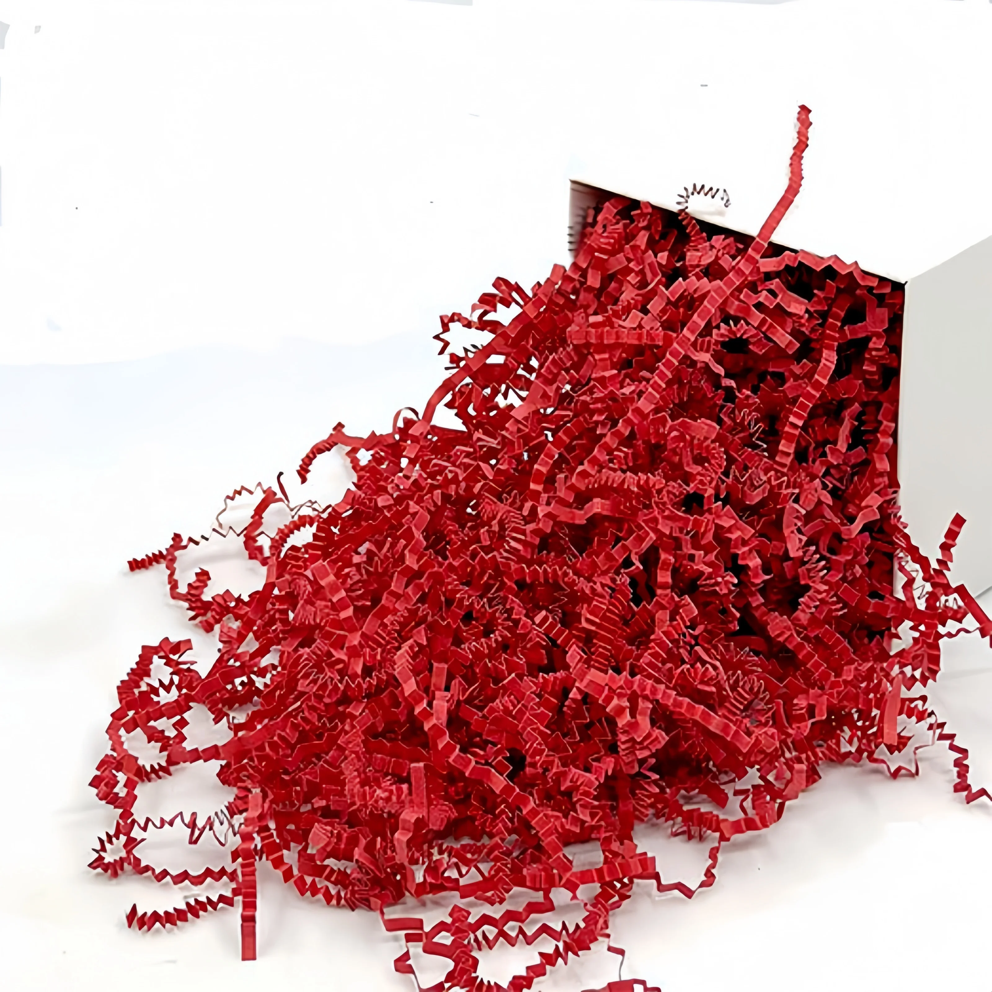 100g de Papel Rojo Rizado para Relleno de Cestas de Regalo, Decoración de Navidad, Cumpleaños, Aniversarios y Fiestas, Confeti