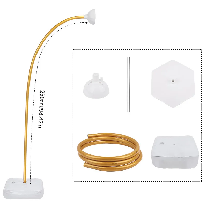 حامل بالون منحني مجاني بإطار قوس نصف قوس مع مجموعة قاعدة لتزيين حفلات الزفاف وأعياد الميلاد وحفلات استقبال المولود الجديد