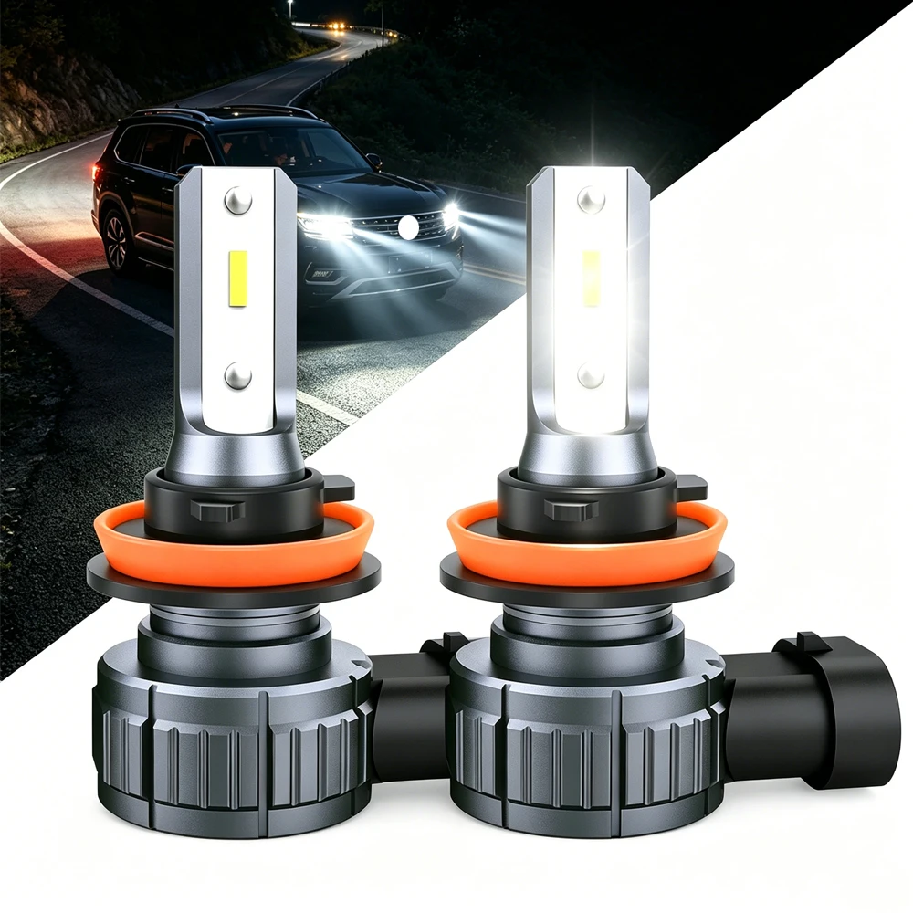 Bombillas LED para Faros Delanteros de 30000LM y 100W, H8 H9 H11 9005 HB3 9006 HB4 6500K, Luz Blanca Fría, Bombilla para Faros Antiniebla de Coche 9007 Hb5, Bombillas para Faros Delanteros de 12V