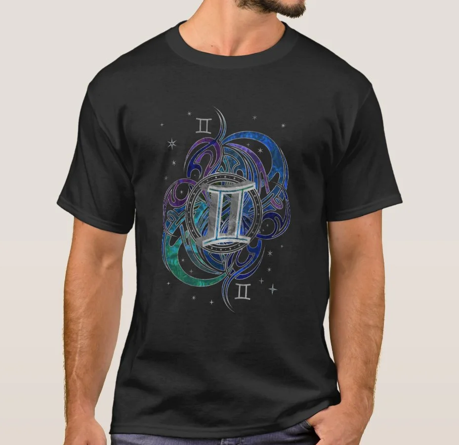 

Fashion Air Element Gemini Zodiac Sign Birthday Gift T Shirt. 100% Cotton Short Sleeve O-Neck Casual T-shirts New Size S-3XL