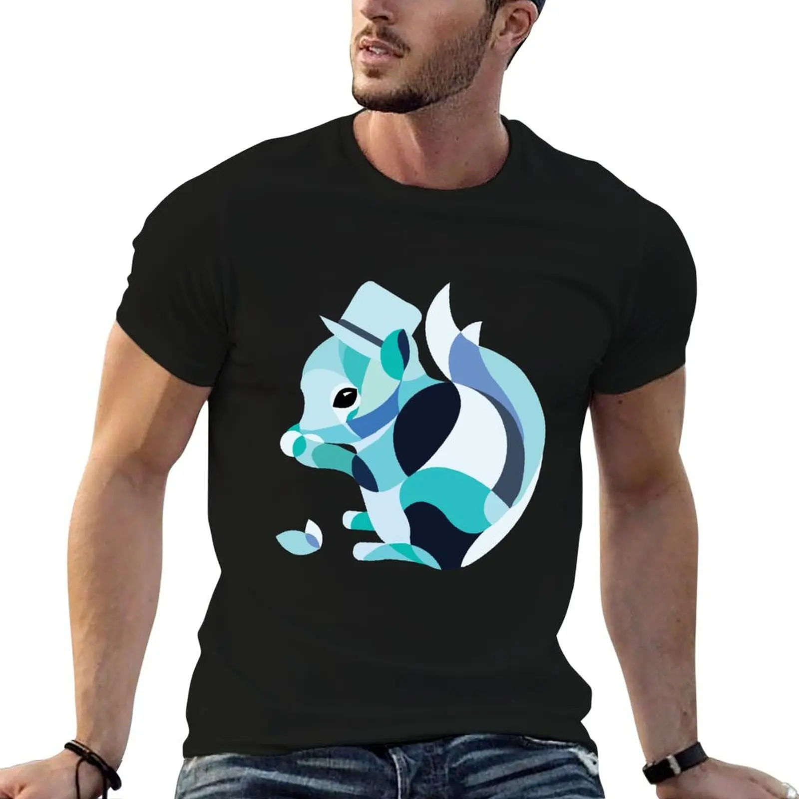 Blue Squirrel T-Shirt Athletic Fit Sports Short Sleeve Top