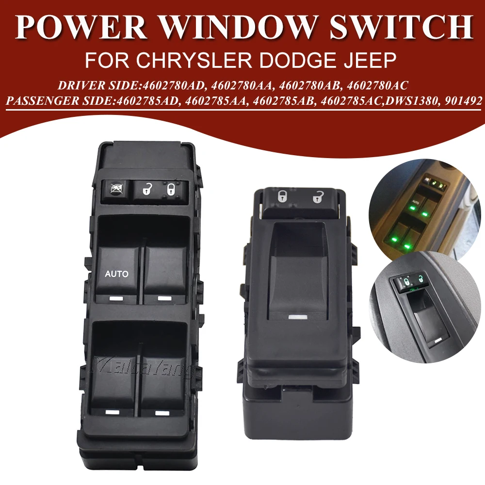 Interruptor de Control de Ventanas Power Master para Dodge Chrysler Jeep Avenger Caliber Patriot 04602780AA Accesorios